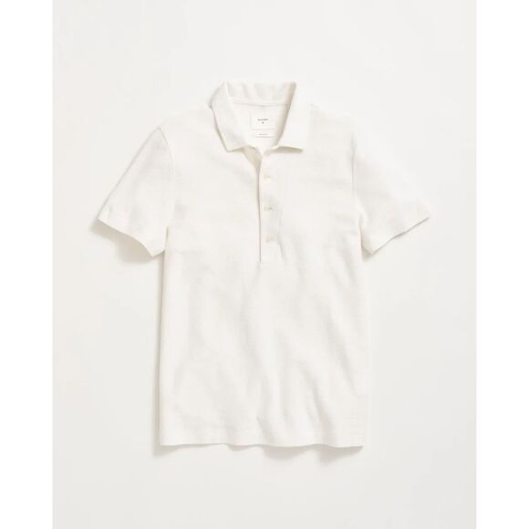 Billy Reid Hemp Cotton Twill Polo in White size Large Orig. $178 - Picture 1 of 8